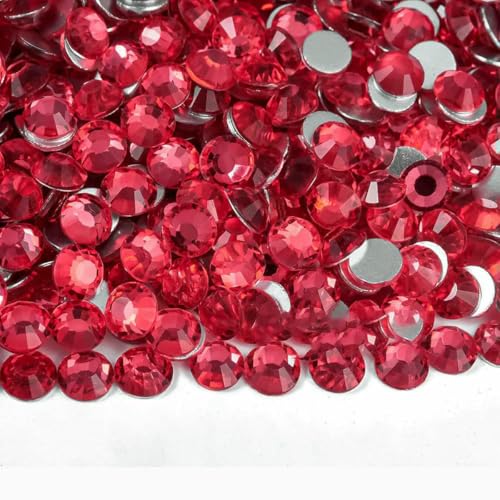 SS3-SS30 Hot Pink Rose Nicht Hot Fix Strass Flatback Kristalle Perlen 3D Nail Art Strass Glaskristallnägel Nicht HotFix-Wachs -ss20-1440Stk von SHHEG