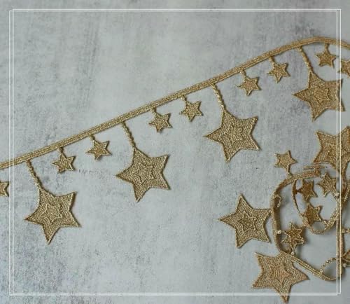 Sterne Gold Quasten Spitze Fransen Spitzenbesatz Band Kostüm Heimtextilien Vorhänge Dekor Besätze Kleidung Nähzubehör-B 7cm Gold-5yard Preis Sterne Gold Quasten Spitze Fransen Spitzenbesatz Band Kostüm Heimtextilien Vorhänge Dekor Besätze Kleidung Nähzubehör-B 7cm Gold-5yard Preis von SHHEG