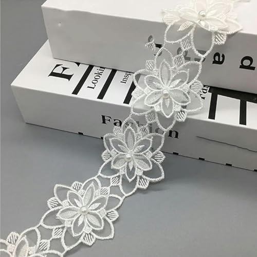 Stickerei Perlen Organza Simulation Blume Spitze Stoff Applikation Hut Kopfschmuck Hochzeitskleid Kostüm Rock Dekoration Patch Neu - 7 Blumen Preis von SHHEG