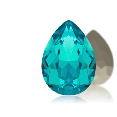 Tropfen-Strasssteine, K9-Glaskristall, Glitzer-Strasssteine zur Schmuckherstellung, DIY-Kleidungsdekoration, zum Aufkleben von Zubehör-Aquamarin-10 x 14,0 mm, 35 Stück von SHHEG