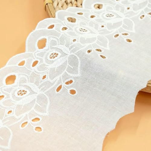 Yard/Lot Baumwolltuch, Rosenstickerei, durchbrochene Spitzenbesatz, DIY-Kleidung, Kleiderkragen, Nähstoff, Zubehör, Breite 13CM-B 14CM-9,5-10Yards Yard/Lot Baumwolltuch, Rosenstickerei, durchbrochene Spitzenbesatz, DIY-Kleidung, Kleiderkragen, Nähstoff, Zubehör, Breite 13CM-B 14CM-9,5-10Yards von SHHEG