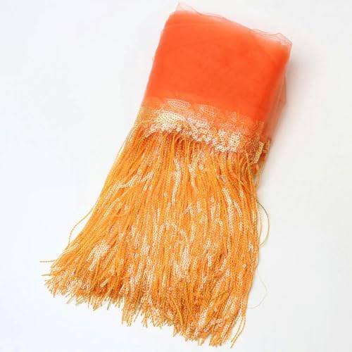 Yards 30 cm-Hellorange-30 cm breit-5 YARDS Stoffbesätze für Hochzeits-, Party- und Kleiderfransen, Pailletten-Spitzenband, handgefertigtes Näh- und Kleidungszubehör von SHHEG