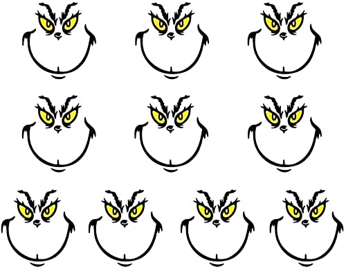 20 Stück Grinch Aufkleber, Grinch Face Decals Aufkleber, Vinyl DIY Grinch Aufkleber, Weihnachten Dekorationen DIY Aufkleber für Home Project Party Supplies von SHIJIAN