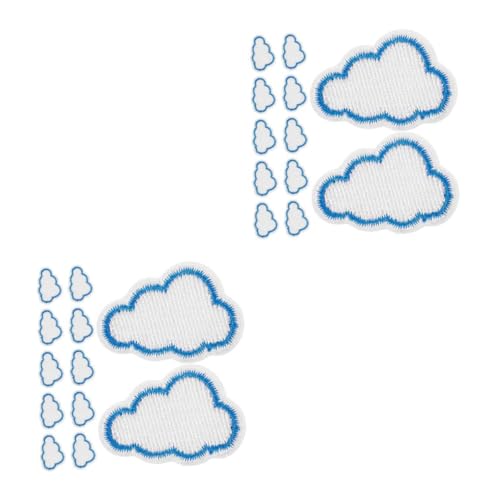 2 Sätze 2 Sets Gestickter Aufnäher In Wolkenform Wolkenförmige Dekorationen Aufbügler Sets Wolkenaufnäher Für Jacken Aufbügelflicken Wolkenaufnäher Dekoration 12 Stück * 2 SHINEOFI von SHINEOFI