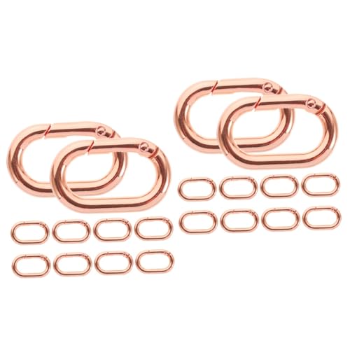 20 Stk Federringschnalle für Gepäck kleine Karabiner kleiner Karabiner ovaler Federverschluss hundelaufband hundegürtel Federschnalle für DIY Tasche Federschnalle Metall Rose Gold SHINEOFI von SHINEOFI