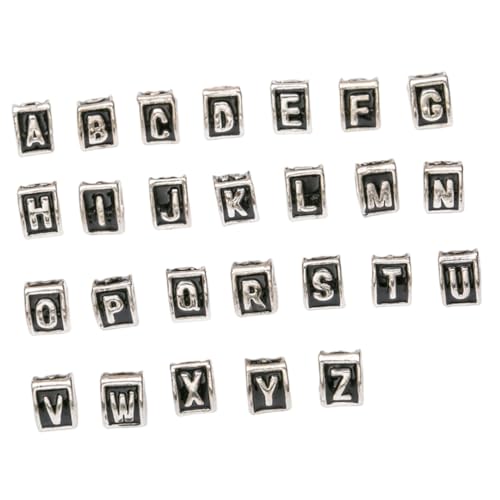 26 Stk Dreieckige Alphabetperlen Anhänger Armband Zur Herstellung Von Buchstabenperlen Trendig Kreis Dreieckige Buchstabenperlen Vintage-alphabet-perlen Legierung SHINEOFI von SHINEOFI