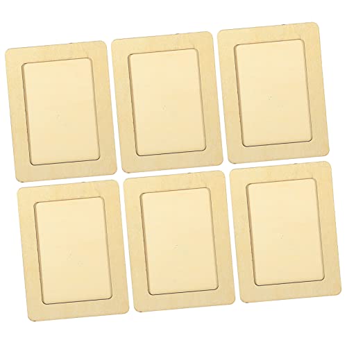 3 Sätze Bilderrahmen Fotos Bastelrahmen Bastelsets Bastelset Basteln Für Unvollendete Fotorahmenform Für Fotorahmen Diy Materialien Holz Beige 6 Stück * 3 SHINEOFI von SHINEOFI