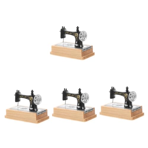 4 Stück Mini-nähmaschine Miniaturhaus Nähnadelmaschine Miniatur-nähmaschinenmodell Mini-hausmöbel Miniaturen Möbelmodell Mini-hauseinrichtung Tiny-house-Einrichtung Hölzern SHINEOFI von SHINEOFI