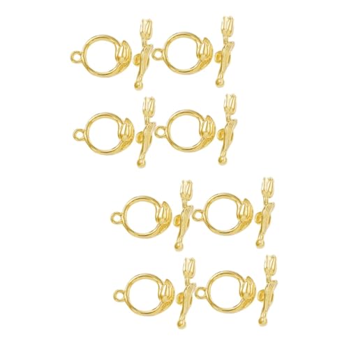 8 Sets Rosenknopf Knebelverschluss Schmuckverschlüsse Schmuckverbinder Halskette Verbindungsverschluss Armbandverbinder Armbandherstellungswerkzeug SHINEOFI von SHINEOFI