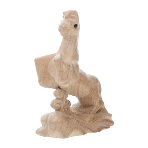 Ornamente Mini Schreibtischdekoration Tischdekoration Pferdedekoration Für Zuhause Chinesische Pferdestatue Kleine Pferdefiguren Hölzerne Pferdeskulptur Beige SHINEOFI von SHINEOFI