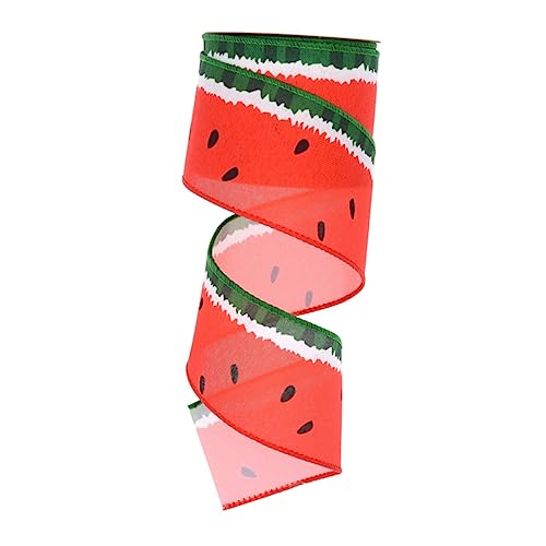 SHINEOFI 1 Rolle Frucht Wassermelone Band Bänder mit Wassermelonendruck Bänder zum Basteln Sackleinen geschenkband seidenband ribbon Band mit Wassermelonenmuster DIY liefert Anti-Betäubung von SHINEOFI