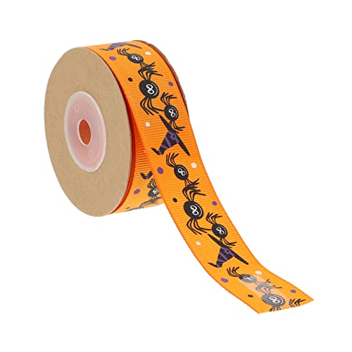 SHINEOFI 1 Rolle Halloween-band Girlande Dekorationen Rot Aufkleber Halloween- Sackleinen Schleife Bänder Goldenes Geschenkband Bausatz Verpackungsband Partyband Orange Polyester von SHINEOFI