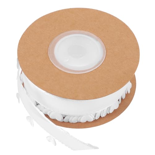 SHINEOFI 1 Rolle Herzförmiges Spitzenband Zugbogen wickeln Band umwickeln Girlande Streamer Dekoration schneidbares Paketband schönes Geschenkband gestaltetes Geschenkband Polyester Weiß von SHINEOFI