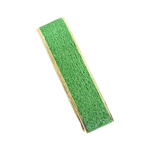 SHINEOFI 1 Rolle Irland-festivalband Stift Streamer Dekoration Drahtkantenband Zum Einwickeln Satinband Rotes Samtband Weißes Band Mini-bogen Weihnachtsgirlande Rosa Schleife Green Stoff von SHINEOFI