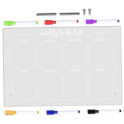 SHINEOFI 1 Satz Abwischbare Schreibtafel Woche Der Trocken Abwischbaren Tafel Trockenlöschstift Kabinendekor Whiteboard Und Stift Veranstalter Whiteboard-staffelei Bretter Acryl Transparent von SHINEOFI