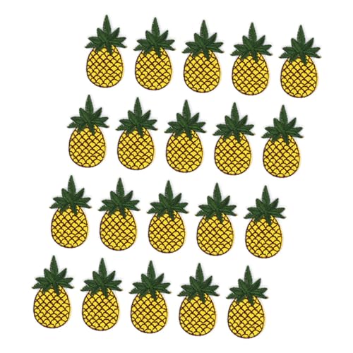 SHINEOFI 1 Satz Ananas Stickerei Aufnäher Für Kleidung Lebendige Frucht Aufnäher Zum Aufbügeln Kleidung DIY Applikation Lehnt Sich An Rucksack Dekorative Aufnäher 20 Stück von SHINEOFI