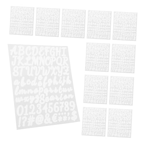 SHINEOFI 1 Satz Buchstabenaufkleber Aus Vinyl Adressaufkleber Nummern Aufkleber Adress Aufkleber Sammelalbum Buchstaben Aufkleben Buchstaben Für Strümpfe Pvc Selbstklebend Weiß 14blätter von SHINEOFI