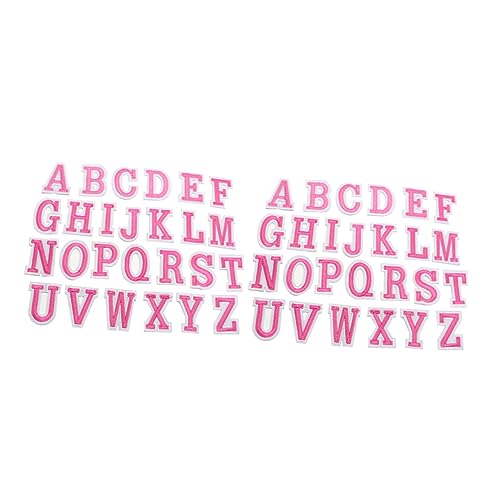 SHINEOFI 1 Satz Buchstabenaufkleber Zum Aufbügeln Bügelbild Bewerbung Schreiben Applikation Alphabet Hutflecken Bügelflicken An Reparatur Stoff-accessoire Patch Vliesstoff Rosa 52 Stück von SHINEOFI