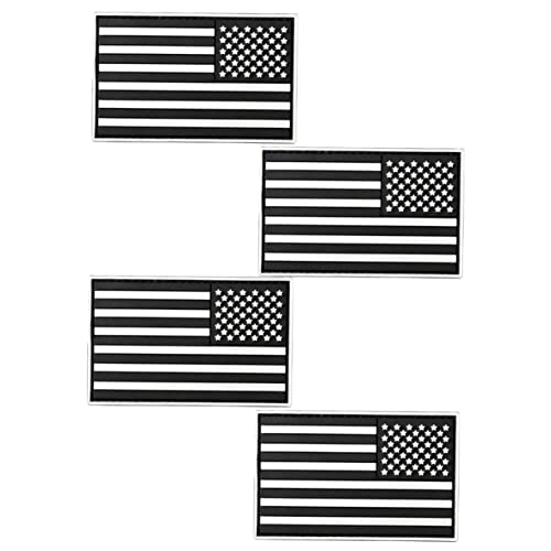 SHINEOFI 1 Satz Der Amerikanischen Flagge Kleidungsdekor Aufkleber in Flaggenform Patches Mit Amerikanischer Flagge Reparaturmaterial Für Kleidung Armbinden Nylon Black 4 Stück von SHINEOFI