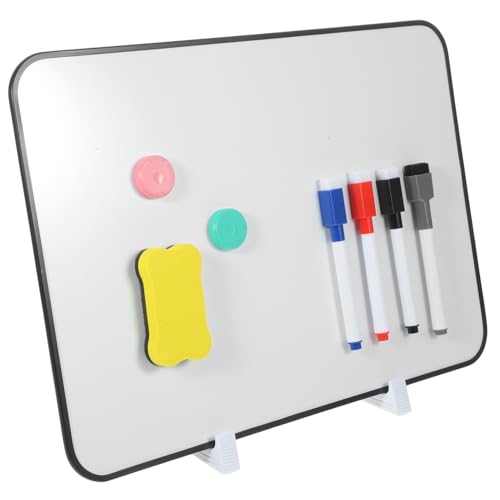 SHINEOFI 1 Satz Doppelseitige Schreibtafel Whiteboard-staffelei Magnetisches Whiteboard Zum Aufhängen Mini-whiteboard Mit Halterung Kleine Trocken Abwischbare Tafel Büroschalter Weiß Metall von SHINEOFI