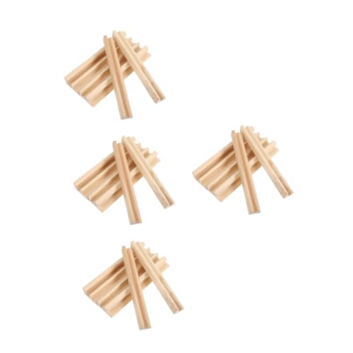 SHINEOFI 1 Satz Englische Alphabetbasis Domino-zubehör Kartensortierfach Domino-halter Domino-werkzeug Spielveranstalter Halter Für Dominosteine Domino-ständer Kiefernholz Beige 6st von SHINEOFI