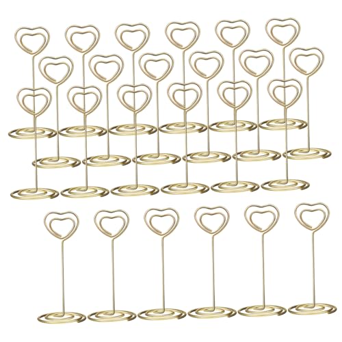 SHINEOFI 1 Satz Esstisch-nummernhalter Büro Hochzeit Valentinstag Bildhalter Für Tische Platzkartenhalter Für Den Tisch Memohalter Für Den Schreibtisch Schilderhalter Metall Golden 40st von SHINEOFI