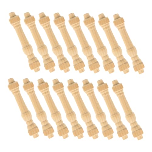 SHINEOFI 1 Satz Geländer Für Puppenhauszubehör Wimpern Schlüsselanhänger Miniatur-zubehör Armreifen Miniaturdekoration Figur Dekoration Charme-schlüsselanhänger Wohnkultur Birke Beige 24st von SHINEOFI