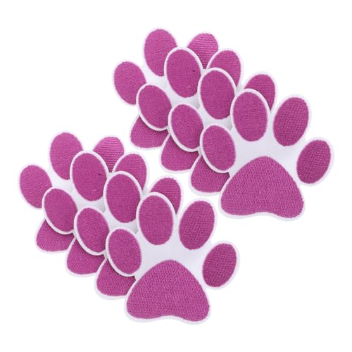 SHINEOFI 1 Satz Gestickte Aufnäher Kleiderflicken Für Löcher Aufnäher Mit Hundepfotenabdrücken Cartoon-patches Gestickte Patches Zum Aufbügeln Cartoon-pfotenflecken Polyester Violett 12st von SHINEOFI