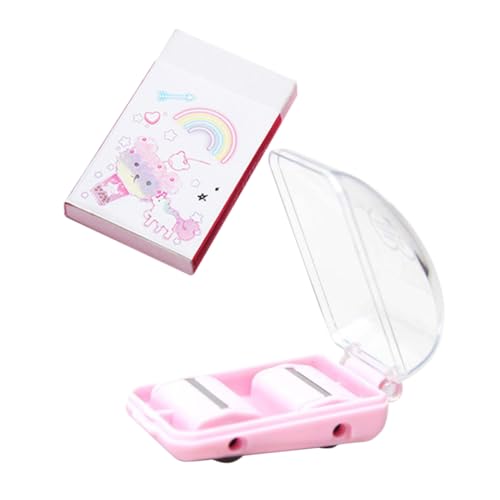 SHINEOFI 1 Satz Gummischrottsammler Schreibtisch-radiergummi-reiniger Radiergummi-krümelkehrer Mini-radiergummi-reinigungsrolle Radiergummi-krümelroller-etui Desktop-radierer Rosa Plastik von SHINEOFI