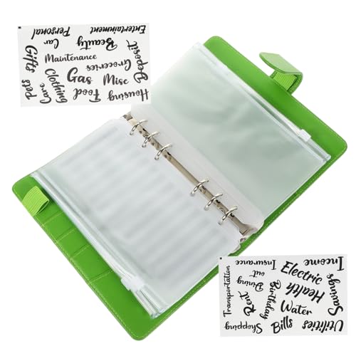 SHINEOFI 1 Satz Haushaltsbuch Geldorganisator für Bargeld Ordner-Organizer Tag gefüttert Deckel familienorganizer home organizer Budget-Notizblock Budget Loseblattbuch Papier Light Green von SHINEOFI