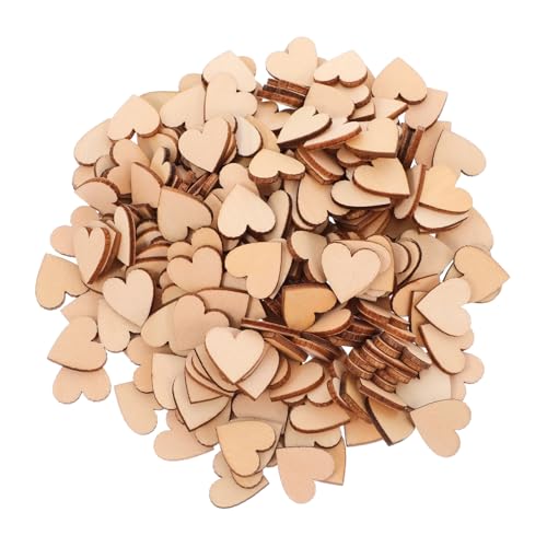 SHINEOFI 1 Satz Herzförmiges Ornament Aus Holz Valentinstag Dekoration Holzherz Dekoration Holzherz Für Heimdekoration Tischdeko Holzanhänger Zum Geburtstag Thanksgiving-holzscheiben 300st von SHINEOFI