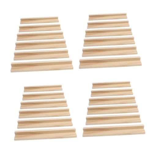 SHINEOFI 1 Satz Holz Domino Fliesentablett Domino Fliesenhalter Domino Fliesenständer DIY Domino Ständer Aus Holz Präsentationshalter Multifunktions Domino Halter 6 Stück von SHINEOFI