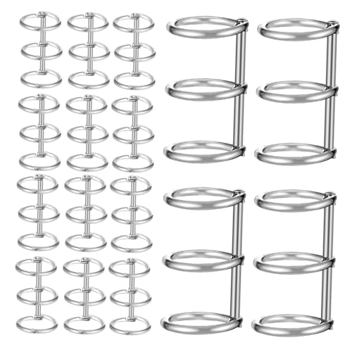 SHINEOFI 1 Satz Kalenderring-bindering Buchbinderinge Büroklammern Binder Zubehör Büromaterial Handgemachte Kalender Buchbinderringe Ringbindeklammern Bücherringe Buchring Eisen Silver 20st von SHINEOFI