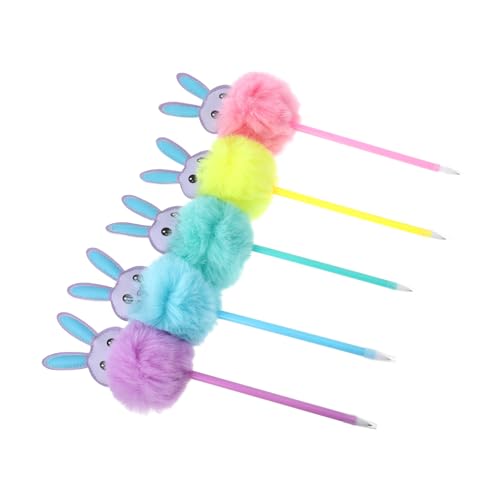 SHINEOFI 1 Satz Kaninchen Kugelschreiber Mini-stifthalter Plüschstiftkaninchen Clip Auf Stifte Für Abzeichenrollen Stiftclips Für Abzeichen Lanyard Lustige Süße Stifte Hasenstifte Pp 5st von SHINEOFI