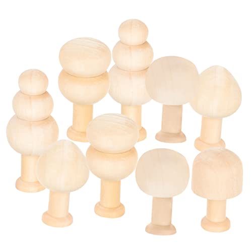 SHINEOFI 1 Satz Kleiner Holzpilz Bastelmaterial Bastel Materialien Holzdeko Unbemalt Holzspielzeug Modell Mini-pilze Basteln Unlackierter Pilz Aus Holz Unfertiger Pilz Lotusbaum 10st von SHINEOFI