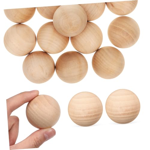 SHINEOFI 1 Satz Kugel Aus Massivem Holz Runde Holzkugeln Runde Kugeln Aus Holz Schmuckherstellung Aus Holzperlen Holzspielzeug-bälle Bastelbedarf Holzkugeln Holzformen Muhe Khaki 15st von SHINEOFI