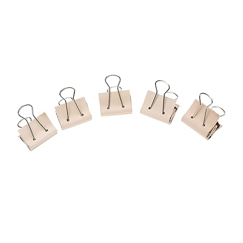 SHINEOFI 1 Satz Leder Schwalbenschwanz Clip Büroklammern Binder Clips Hand Machen Büroklammer Leder Büroklammer Leder Fixierclip Leder Binder Klemme Leder Clip Leder Ticket Clips 5 Stück von SHINEOFI