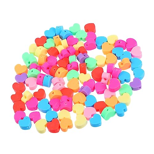 SHINEOFI 1 Satz Liebe Perlen Bulk-schmuckanhänger Makramee-perlen Karte Bastelset Basteln Für Armbänder Lose Perlen Diy-perlen Aus Polymer-ton Colorful 100 Stück von SHINEOFI