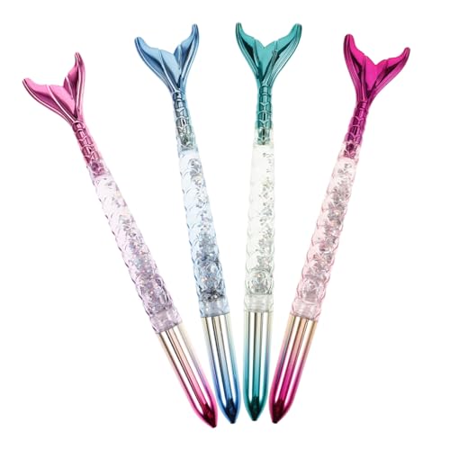 SHINEOFI 1 Satz Meerjungfrau Stift Stifte Kindertinte Stifte Für Perlen Mini-stift Schreibkladde Kugelschreiber Stifte Für Stifte in Meerjungfrauenform Plastik Colorful 4 Stück von SHINEOFI