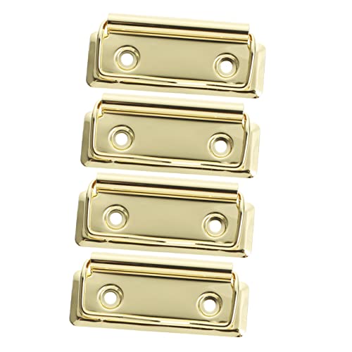 SHINEOFI 1 Satz Metallclip -ordner Aktenhefter Papierklemmen Tackern Büroklammern Schwarze Heftklammern Dokumentenordner Montierbare Clipboard-clips Zwischenablage Rechnungen Golden 4 Stück von SHINEOFI