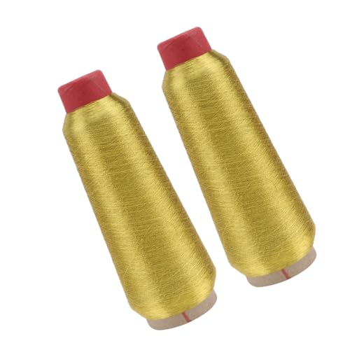 SHINEOFI 1 Satz Nähmaschinen-stickgarn Garnset Für Nähmaschinen Stickgarn Wickelbrett Stickerei Garnsortiment Für Nähmaschinen Stickgarn-kit Häkelgarn Stickfaden Polyester Golden 2 Rollen von SHINEOFI