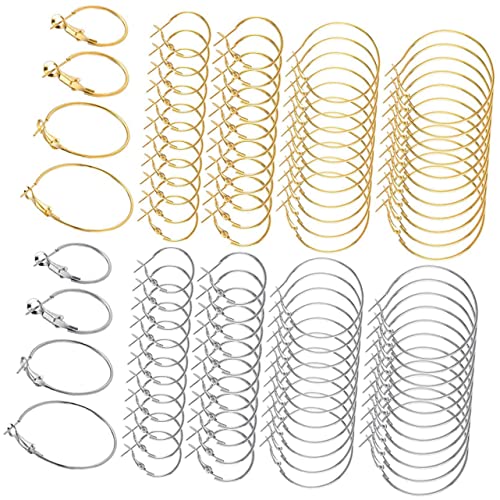 SHINEOFI 1 Satz Ohrring Schmuckherstellung Schmuck Machen Ohring Set Earingset Gold Silberne Creolen Perlen Nieten Reifen Ohrstecker Aus Zirkonia Einfädler Zappeln Ringe Legierung 96 Stk von SHINEOFI