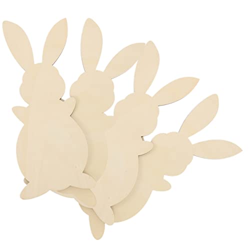 SHINEOFI 1 Satz Ostern Holzspäne Drache-zappelspielzeug Puppenhaus Für Diy Basteln Hasenausschnitte Dekore Dekorationen Für Die Babyparty Holz-graffiti-material 4 Stück von SHINEOFI