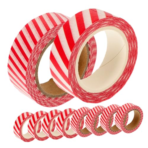 SHINEOFI 1 Satz Papier Klebeband Valentinstag Dekorationen Aufkleber Zum Thema Weihnachten Scrapbook-spitzenband Scrapbbok Roll Papierbänder Zum Thema Weihnachten Klebebänder Rot 10 Rollen von SHINEOFI