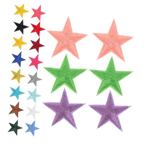 SHINEOFI 1 Satz Pentagramm-patch Sternenfleck Aufnäher Für Jacken Gestickter Sternenaufnäher Sternflicken Aufbügeln Gestickte Sterne Patches Sterne Bügelflicken Craft-patches Polyester 80st von SHINEOFI