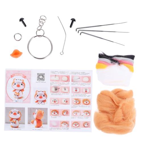 SHINEOFI 1 Satz Pinguin Stupsen Bastelsets Für Erwachsene Punch-Needle-Teppich-kit Kunst-kit Nadelfilz-kit Bausätze Nagelkunstaufkleber Bausatz Maniküre-kit Polyester (Polyester) Khaki von SHINEOFI