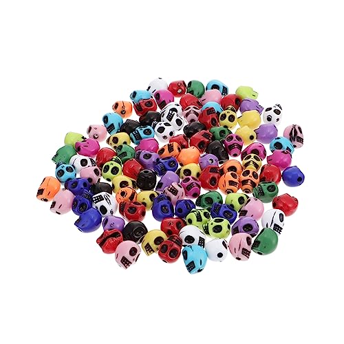 SHINEOFI 1 Satz Schädelperlen Halloween-charme Masse Perlen-kit Skelett-anhänger Gesichter Bulk-ohrringe Schmuck Herstellen Kunststoffperlen Diy-erkenntnisse Schmuckperle Harz 100 Stücke von SHINEOFI