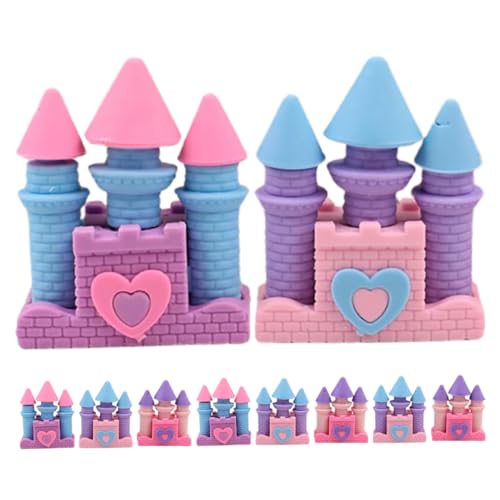 SHINEOFI 1 Satz Schloss-radiergummi Spaß Gummiradiergummis Malerische Radiergummis Neuheitseraser Lustige Radiergummis, Großpackung Niedliche Radiergummis Neuartige Kawaii-radiergummis 10st von SHINEOFI