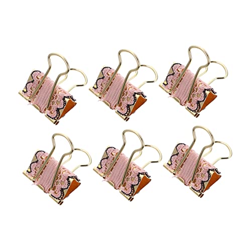 SHINEOFI 1 Satz Schwalbenschwanzclip Mit Langem Büroklammer Jumbo-ordner Stangen Schulmappenclip Flagge Befestigungselemente Binderpapierklemme Gold Bindemittel Metall Rosa 6st von SHINEOFI