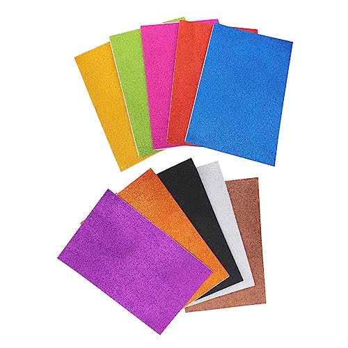 SHINEOFI 1 Satz Schwamm Glitzerpapier Bastelset Basteln Für Papierblüten Schaumstoffplatte Computerpapier Geschenkverpackungspapier Basteldekorationspapier Colorful 10 Stück von SHINEOFI